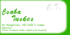 csaba tuskes business card